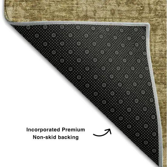 Beige And Ivory Abstract Washable Area Rug With UV Protection Photo 8