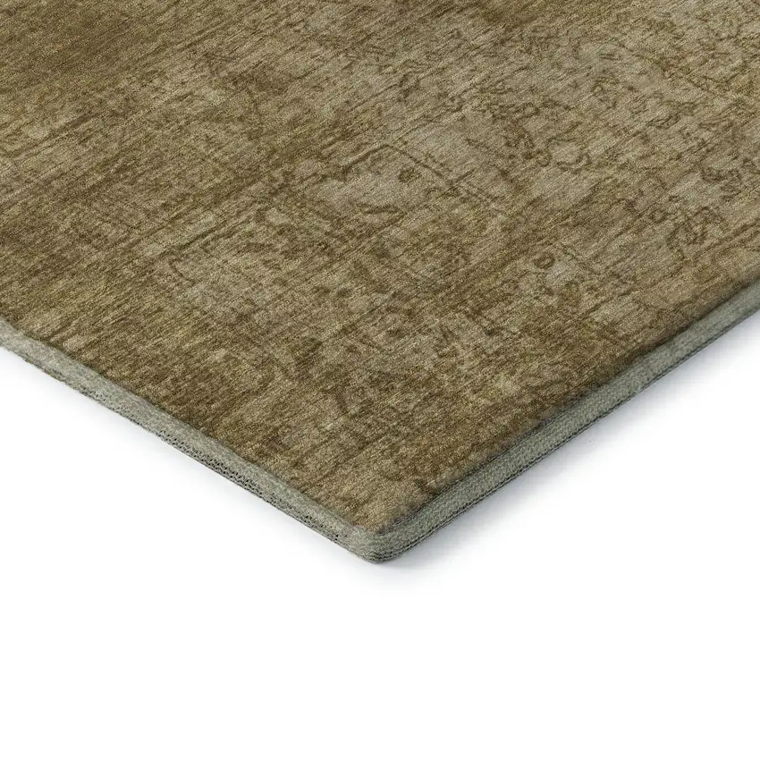 Beige And Ivory Abstract Washable Area Rug With UV Protection Photo 9
