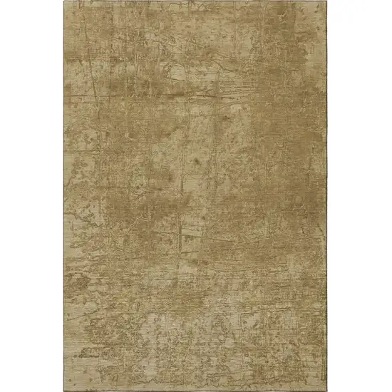 Beige And Ivory Abstract Washable Area Rug With UV Protection Photo 5