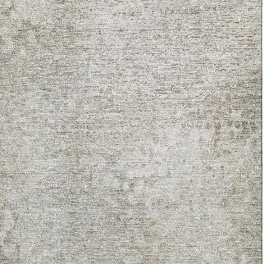 Beige And Ivory Abstract Washable Area Rug With UV Protection Photo 3