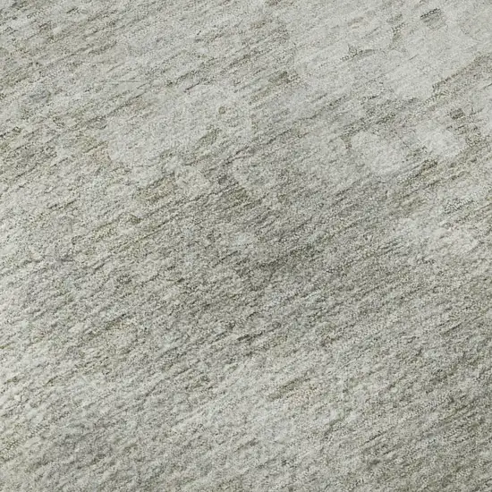 Beige And Ivory Abstract Washable Area Rug With UV Protection Photo 3