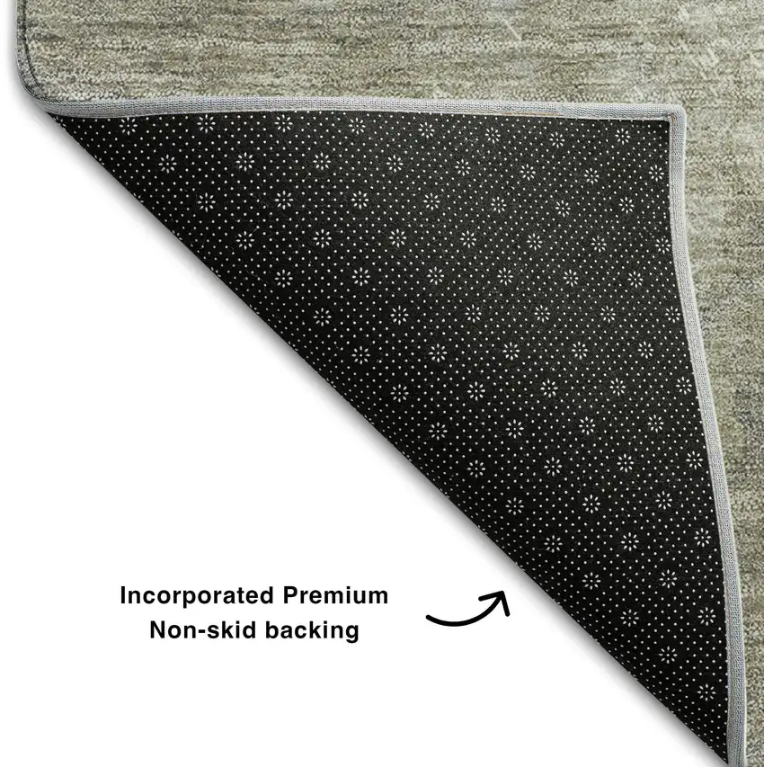 Beige And Ivory Abstract Washable Area Rug With UV Protection Photo 8