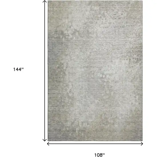 Beige And Ivory Abstract Washable Area Rug With UV Protection Photo 7