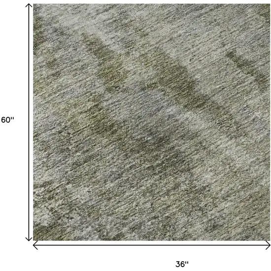 Beige And Ivory Abstract Washable Area Rug With UV Protection Photo 9