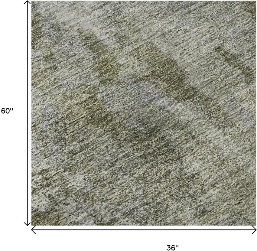 Beige And Ivory Abstract Washable Area Rug With UV Protection Photo 9