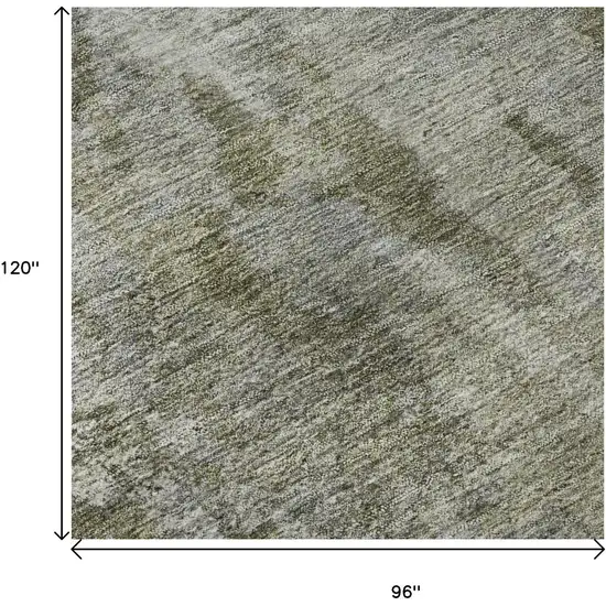 Beige And Ivory Abstract Washable Area Rug With UV Protection Photo 8