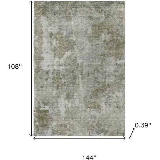 Beige And Ivory Abstract Washable Area Rug With UV Protection Photo 3