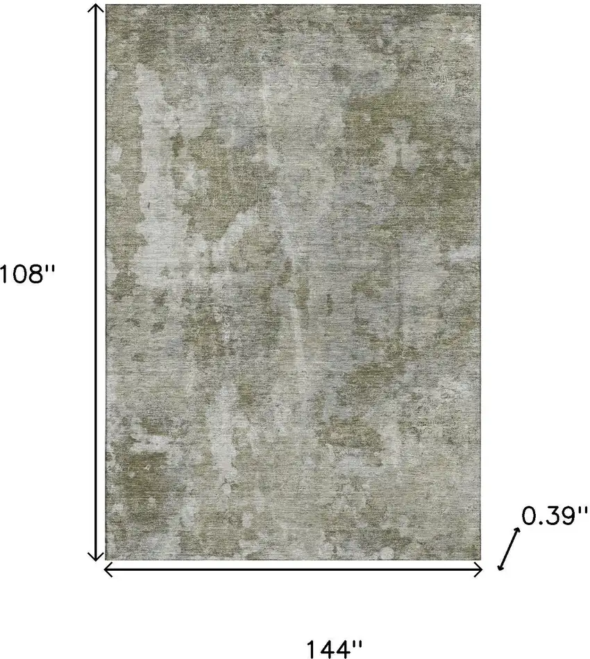 Beige And Ivory Abstract Washable Area Rug With UV Protection Photo 3