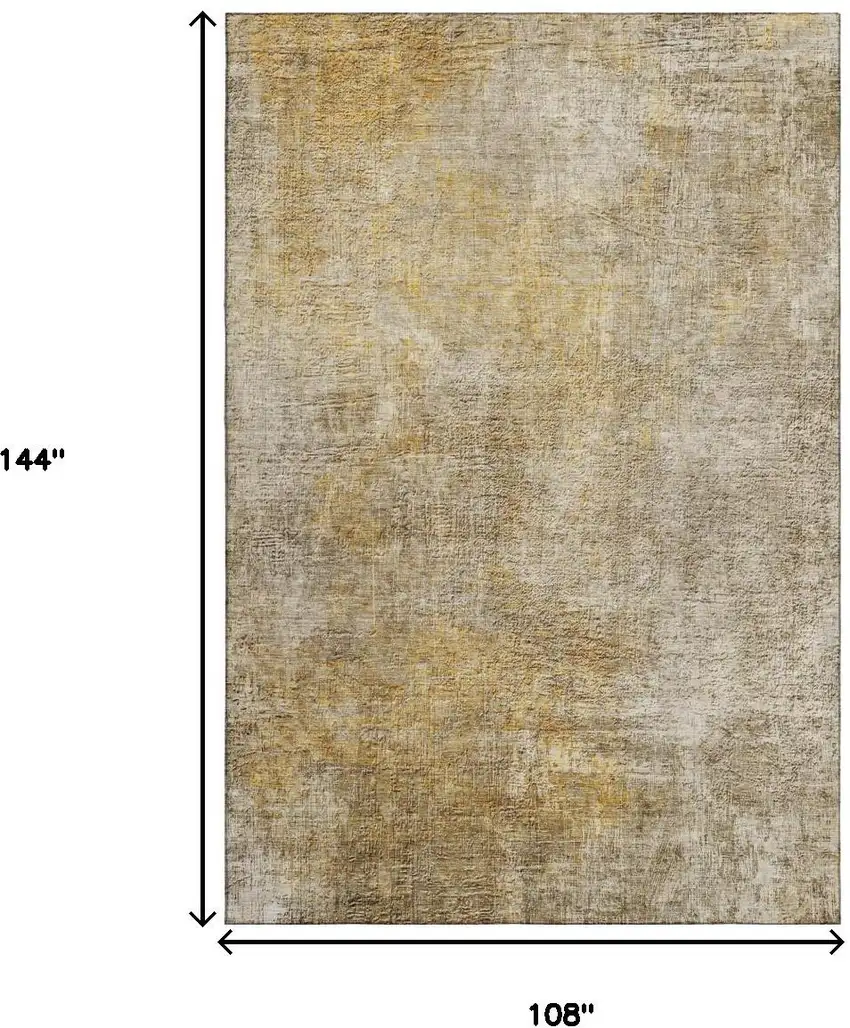 Beige And Ivory Abstract Washable Area Rug With UV Protection Photo 5