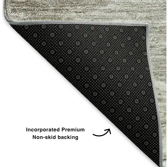 Beige And Ivory Abstract Washable Area Rug With UV Protection Photo 6