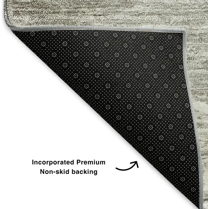 Beige And Ivory Abstract Washable Area Rug With UV Protection Photo 6