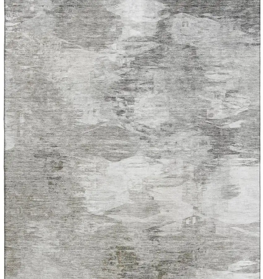 Beige And Ivory Abstract Washable Area Rug With UV Protection Photo 4