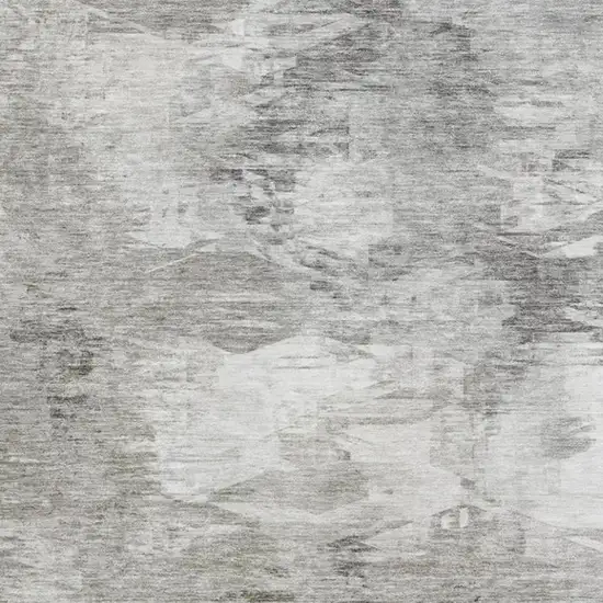 Beige And Ivory Abstract Washable Area Rug With UV Protection Photo 3