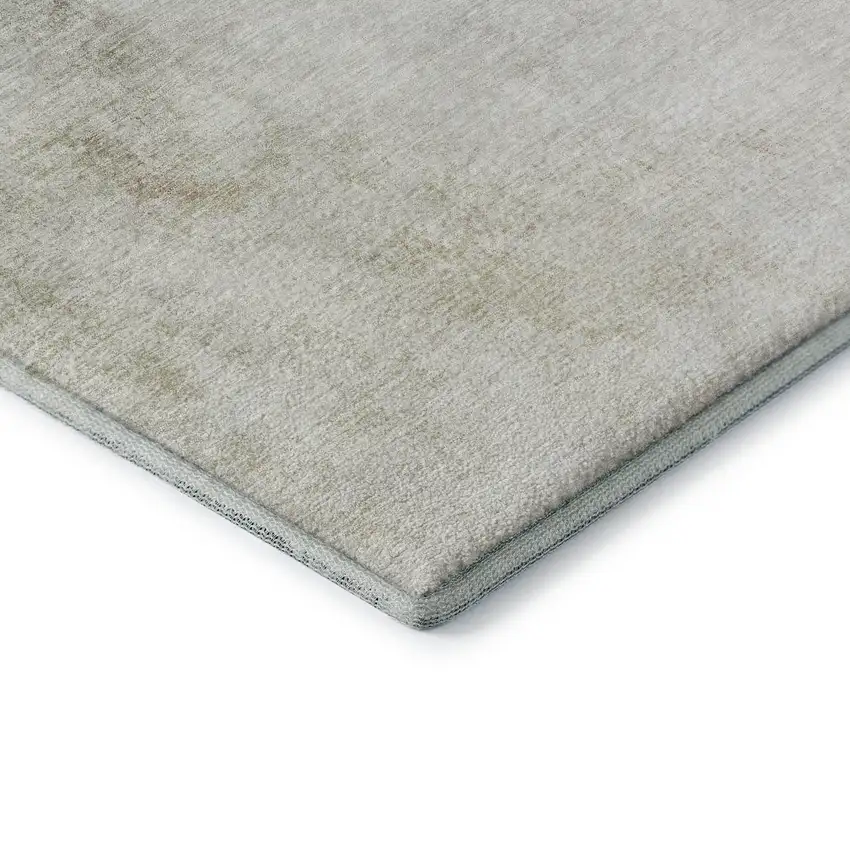 Beige And Ivory Abstract Washable Area Rug With UV Protection Photo 9
