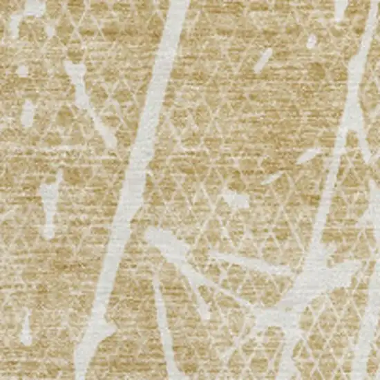 Beige And Ivory Abstract Washable Area Rug With UV Protection Photo 3