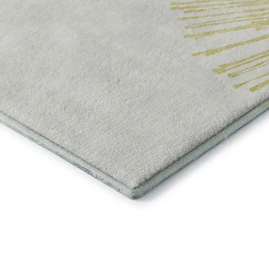 Beige And Ivory Abstract Washable Area Rug With UV Protection Photo 7