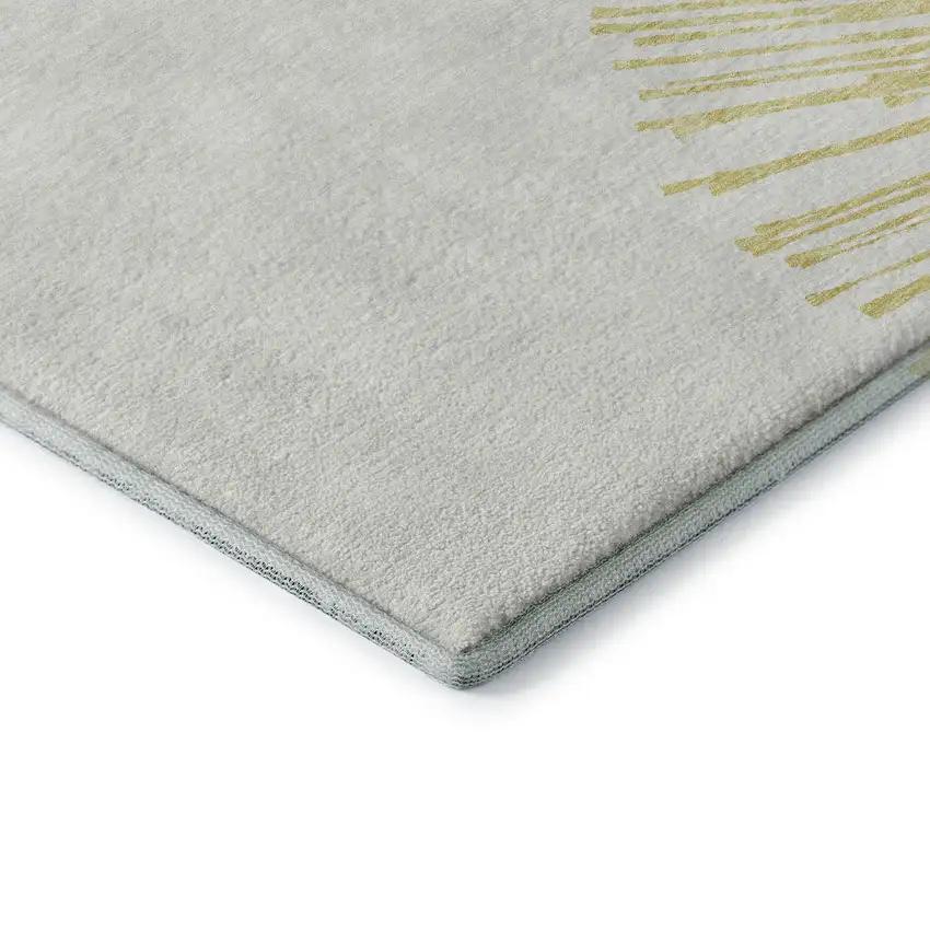 Beige And Ivory Abstract Washable Area Rug With UV Protection Photo 7