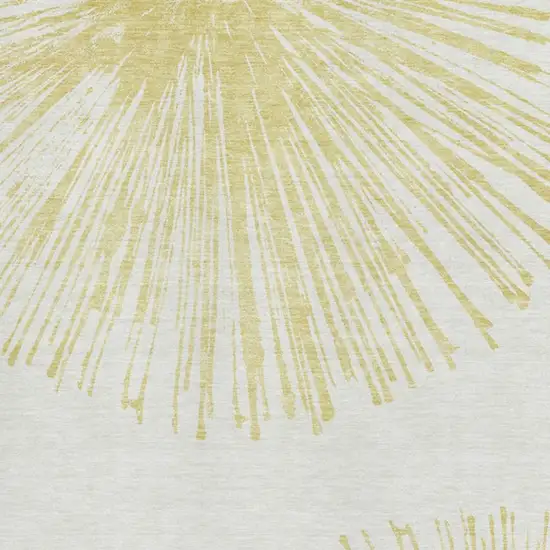 Beige And Ivory Abstract Washable Area Rug With UV Protection Photo 4