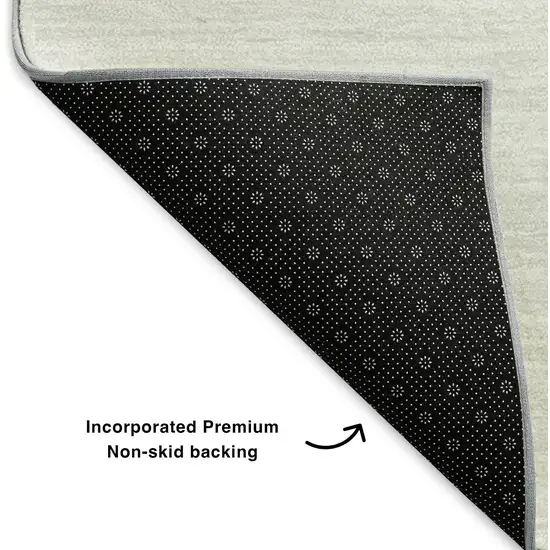 Beige And Ivory Abstract Washable Area Rug With UV Protection Photo 5