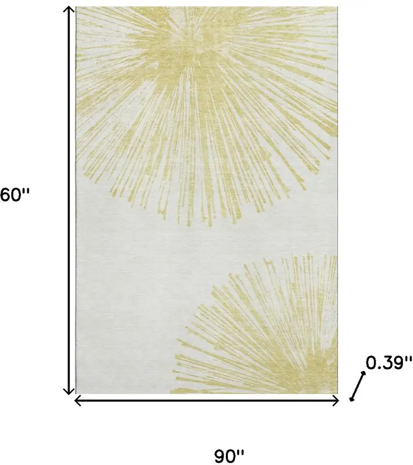 Beige And Ivory Abstract Washable Area Rug With UV Protection Photo 3