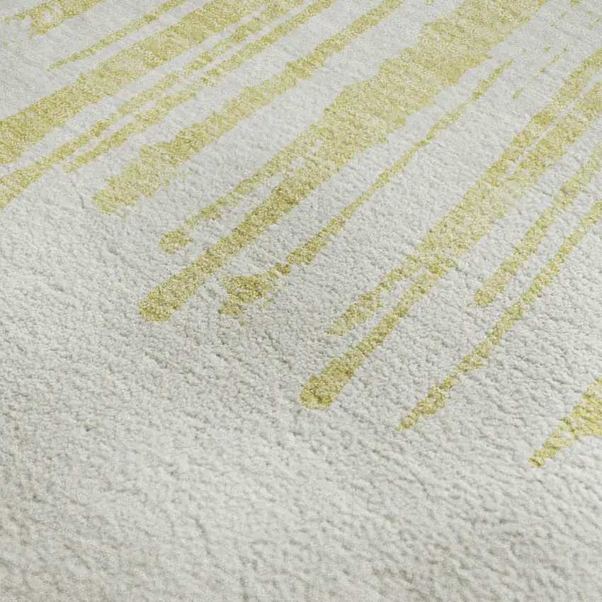 Beige And Ivory Abstract Washable Area Rug With UV Protection Photo 2