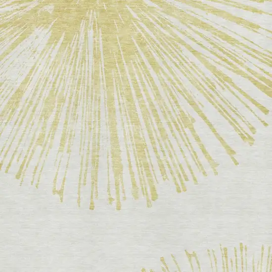 Beige And Ivory Abstract Washable Area Rug With UV Protection Photo 3