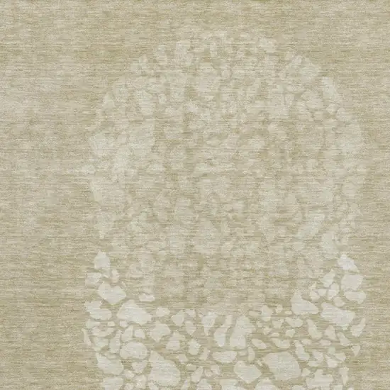 Beige And Ivory Abstract Washable Area Rug With UV Protection Photo 2