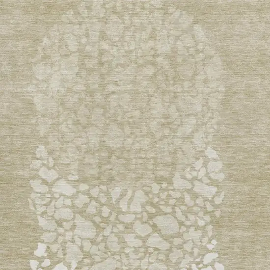 Beige And Ivory Abstract Washable Area Rug With UV Protection Photo 2