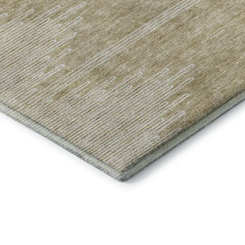 Beige And Ivory Abstract Washable Area Rug With UV Protection Photo 7