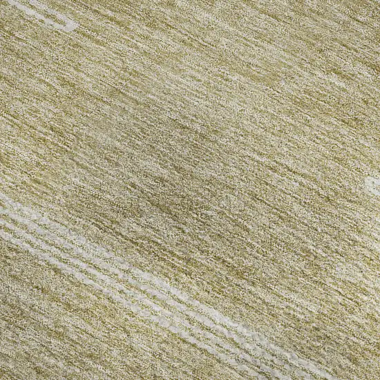 Beige And Ivory Abstract Washable Area Rug With UV Protection Photo 4