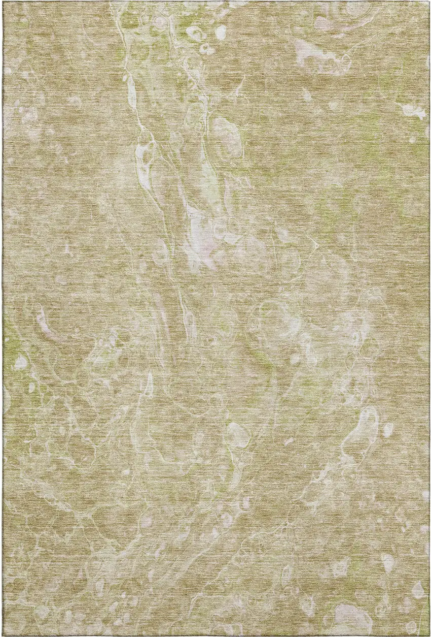 Beige And Ivory Abstract Washable Area Rug With UV Protection Photo 1