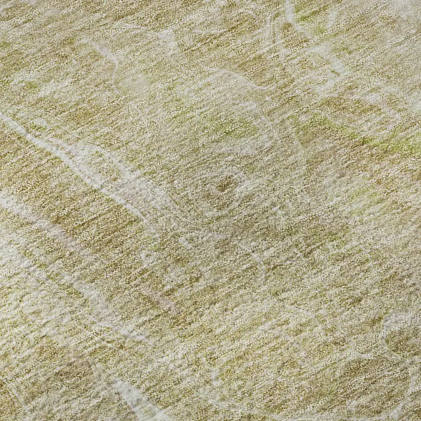 Beige And Ivory Abstract Washable Area Rug With UV Protection Photo 9