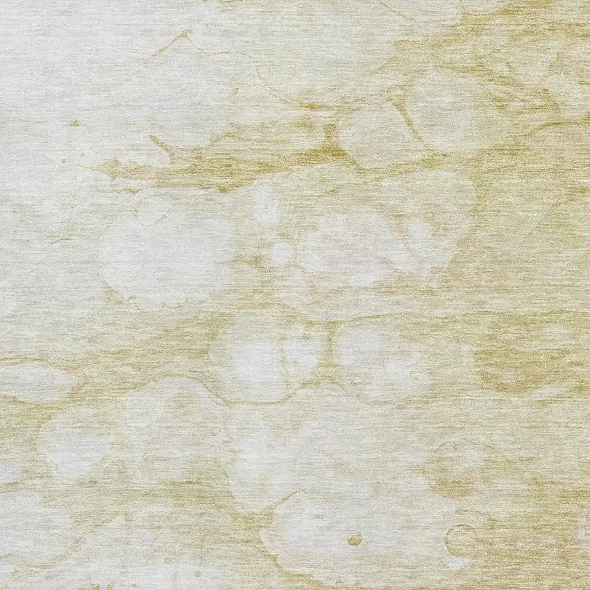 Beige And Ivory Abstract Washable Area Rug With UV Protection Photo 2