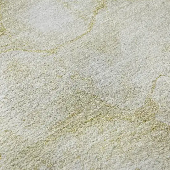 Beige And Ivory Abstract Washable Area Rug With UV Protection Photo 9