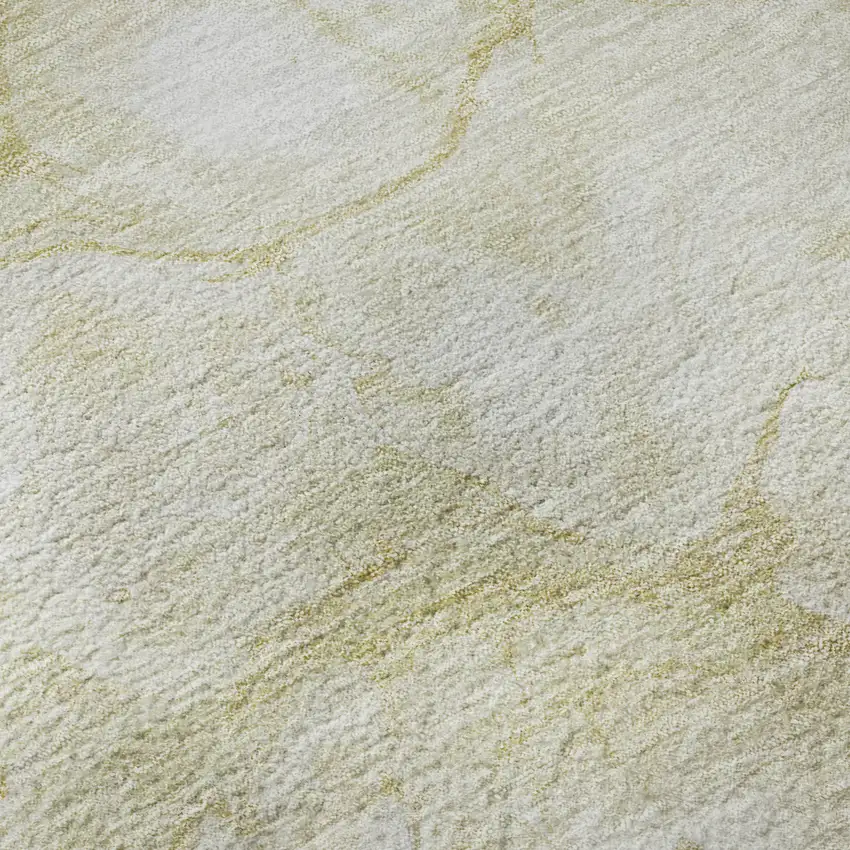 Beige And Ivory Abstract Washable Area Rug With UV Protection Photo 9