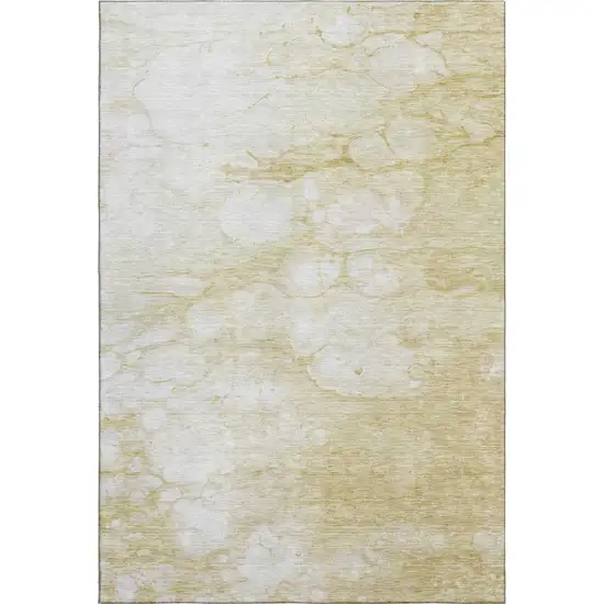 Beige And Ivory Abstract Washable Area Rug With UV Protection Photo 1