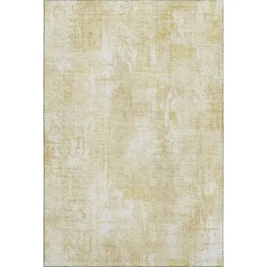 Beige And Ivory Abstract Washable Area Rug With UV Protection Photo 4