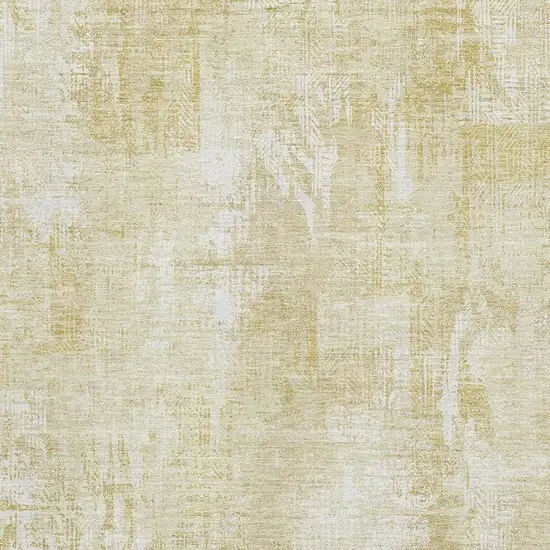 Beige And Ivory Abstract Washable Area Rug With UV Protection Photo 4