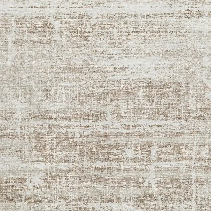 Beige And Ivory Abstract Washable Area Rug With UV Protection Photo 3