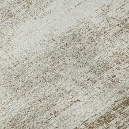 Beige And Ivory Abstract Washable Area Rug With UV Protection Photo 9
