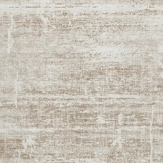 Beige And Ivory Abstract Washable Area Rug With UV Protection Photo 3