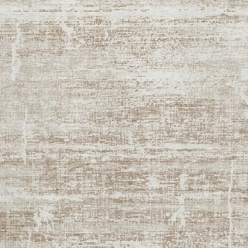 Beige And Ivory Abstract Washable Area Rug With UV Protection Photo 3