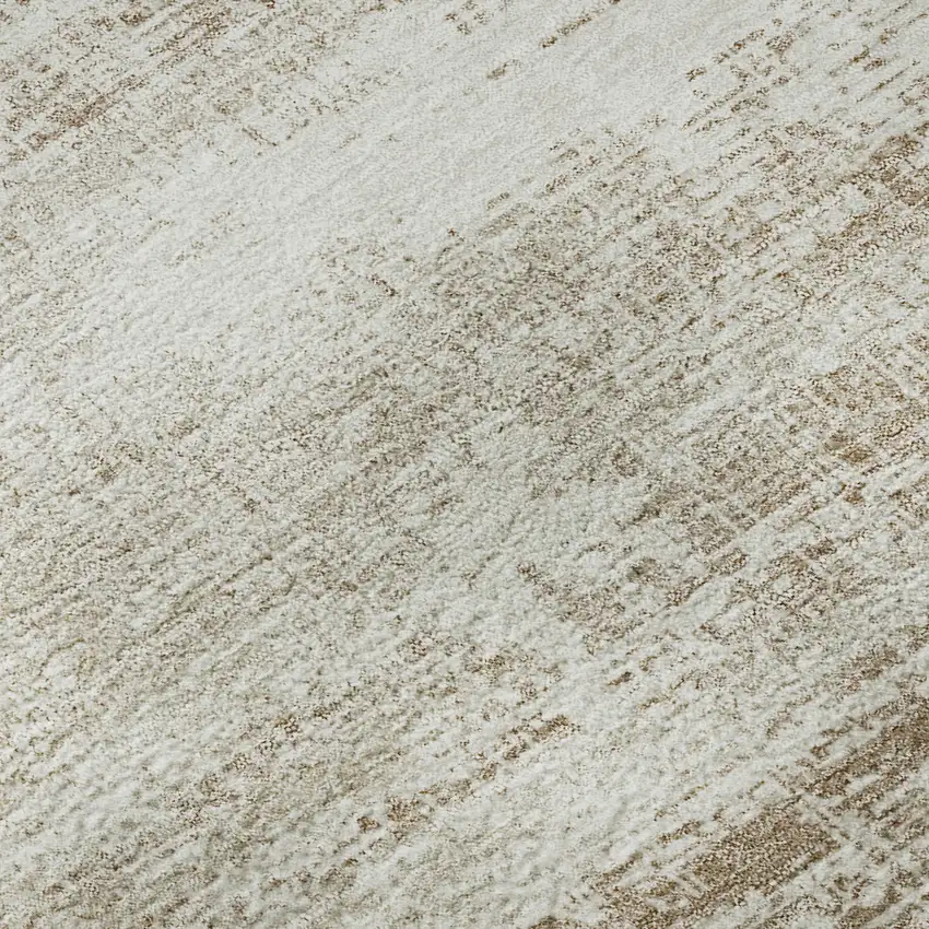 Beige And Ivory Abstract Washable Area Rug With UV Protection Photo 9