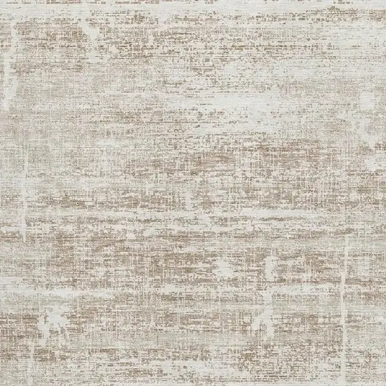 Beige And Ivory Abstract Washable Area Rug With UV Protection Photo 3