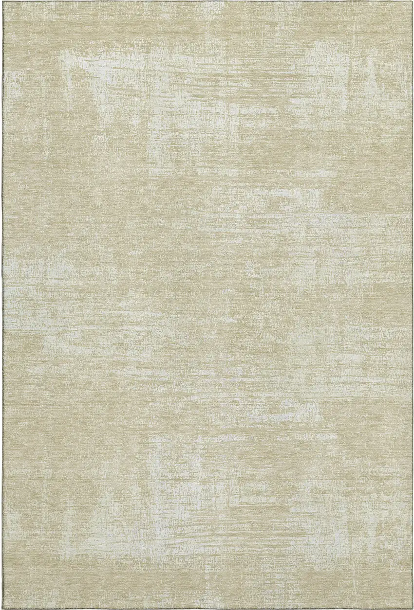 Beige And Ivory Abstract Washable Area Rug With UV Protection Photo 6