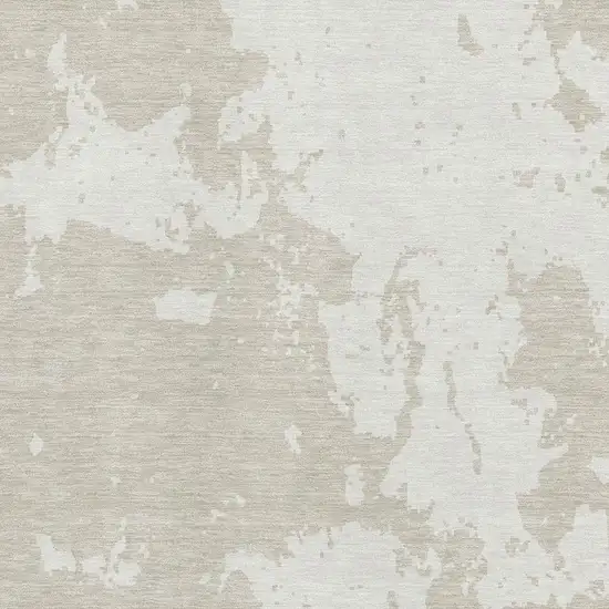 Beige And Ivory Abstract Washable Area Rug With UV Protection Photo 3