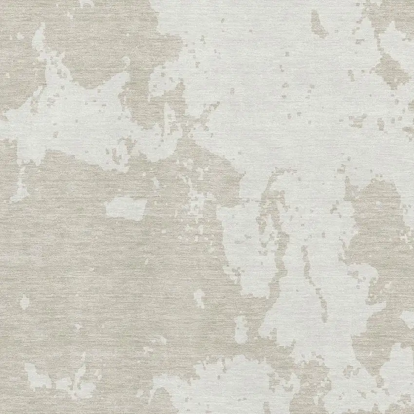 Beige And Ivory Abstract Washable Area Rug With UV Protection Photo 3