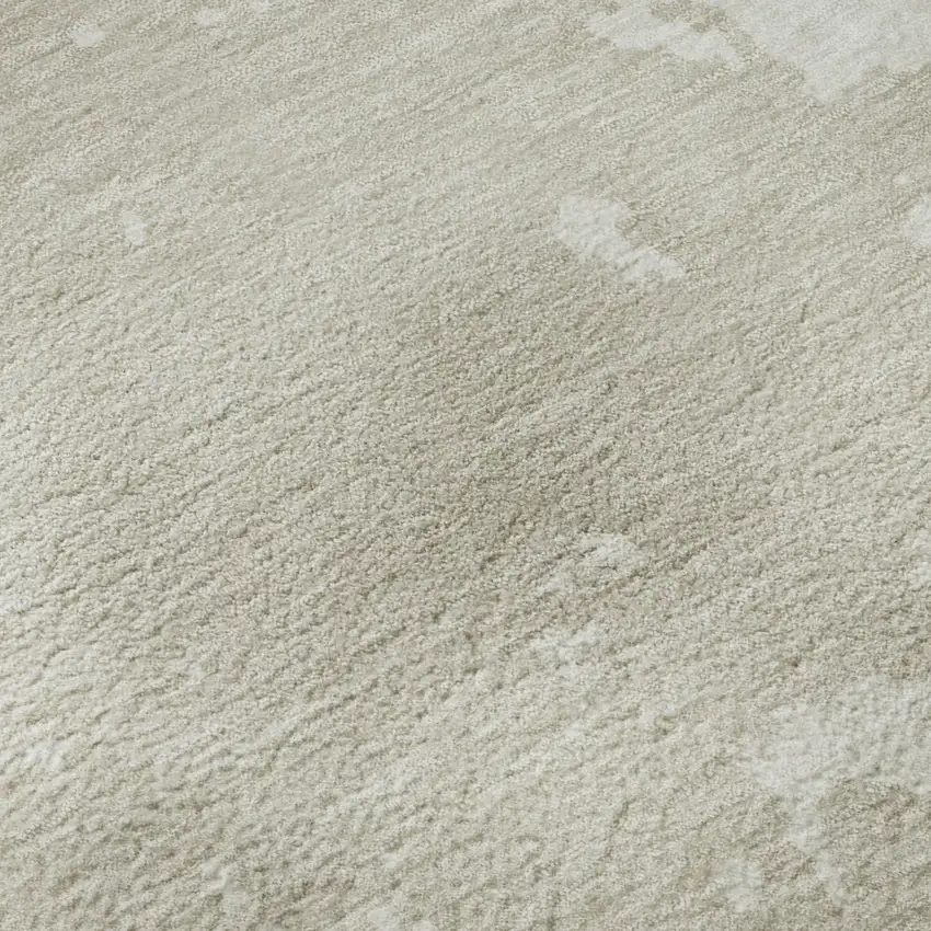 Beige And Ivory Abstract Washable Area Rug With UV Protection Photo 9