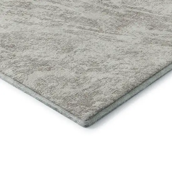 Beige And Ivory Abstract Washable Area Rug With UV Protection Photo 6