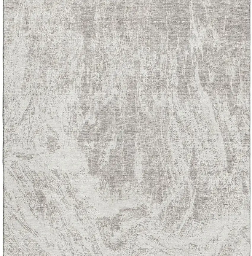 Beige And Ivory Abstract Washable Area Rug With UV Protection Photo 4